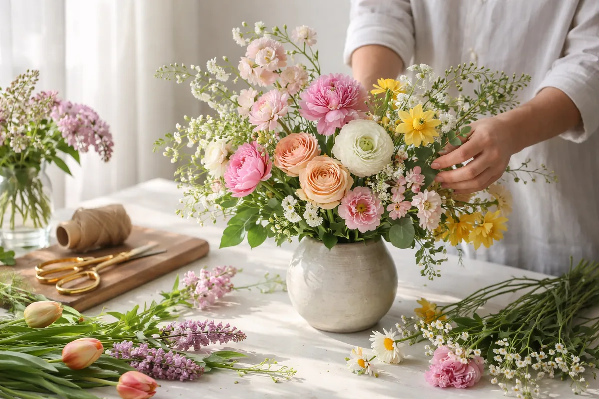Comment créer un arrangement floral saisonnier avec des fleurs fraîches